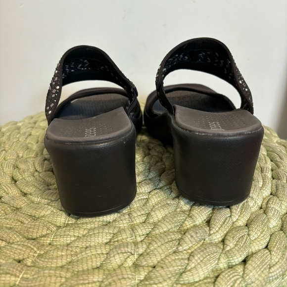 BZEES PREMIUM Fireworks Woven Black Washable Slide Comfort Sandals NWOB - Picture 8 of 9